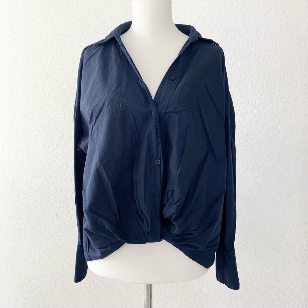STATESIDE Dark Blue Women's Button-Down Shirt - Picture 1 of 6